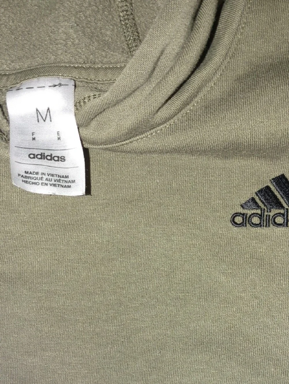 Adidas Kids Olive Hoodie with Small Logo Medium